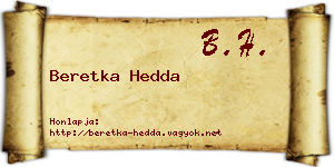 Beretka Hedda névjegykártya